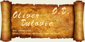 Oliver Dulović vizit kartica